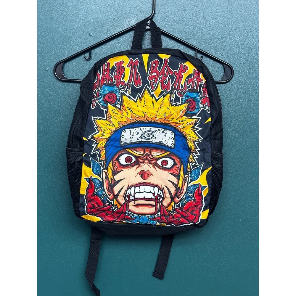 Naruto Shippuden Black Back Pack W/ Lunch Bag and Pencil Holder NWOT